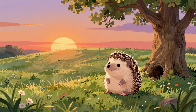 Un altro disegno dalla favola Nino il riccio e la stellina caduta