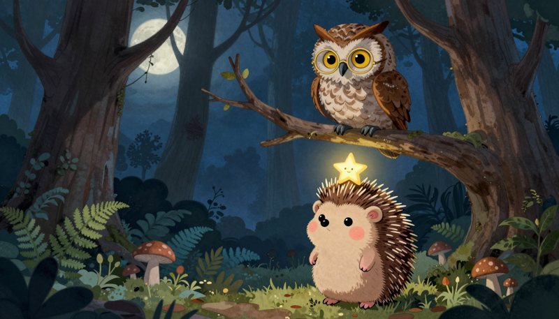 Un altro disegno dalla favola Nino il riccio e la stellina caduta