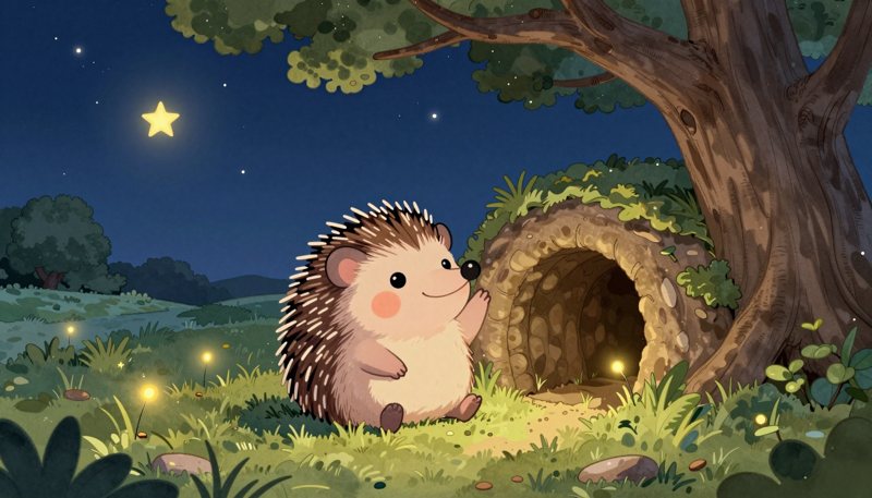 Un altro disegno dalla favola Nino il riccio e la stellina caduta