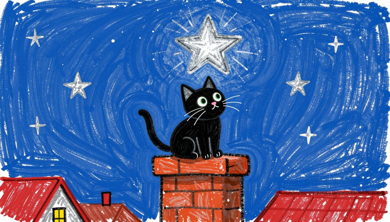 Un disegno a pastello dalla favola Pepe e la luce negli occhi
